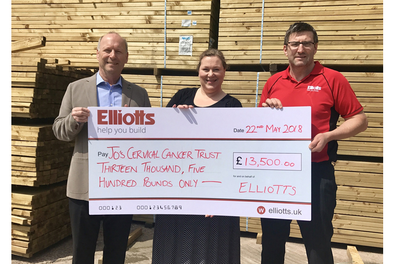 Elliotts donates to Cervical Cancer charity
