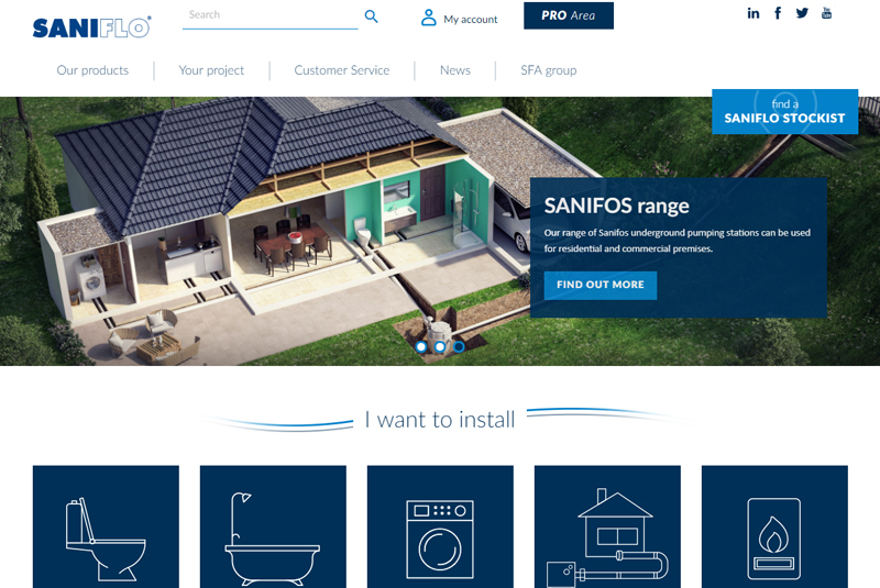 Saniflo reveals revamped website