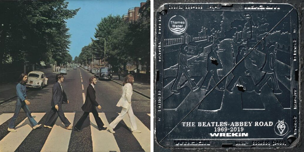 Wrekin unveils Abbey Road custom manhole cover