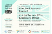 Blue Rock announces Carbon Negative status