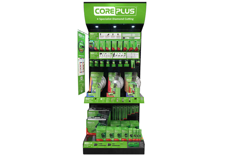 Brian Trevaskiss, Marketing Manager of CorePlus, explains how merchandising and selecting diamond blades at the trade counter has just got simpler.