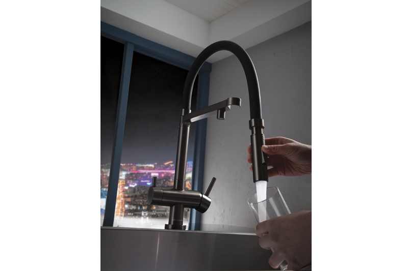 Clearwater explains that adding extra functionality to the kitchen brassware doesn’t necessarily carry a high price tag these days.