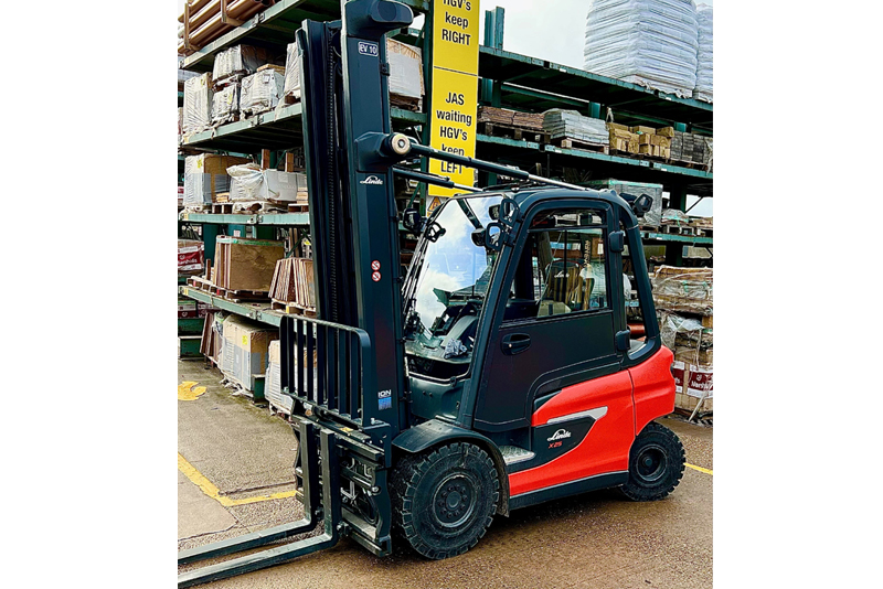 One of 26 Linde X Series Lithium ION powered forklift trucks operating on JAS’s site in Nottingham