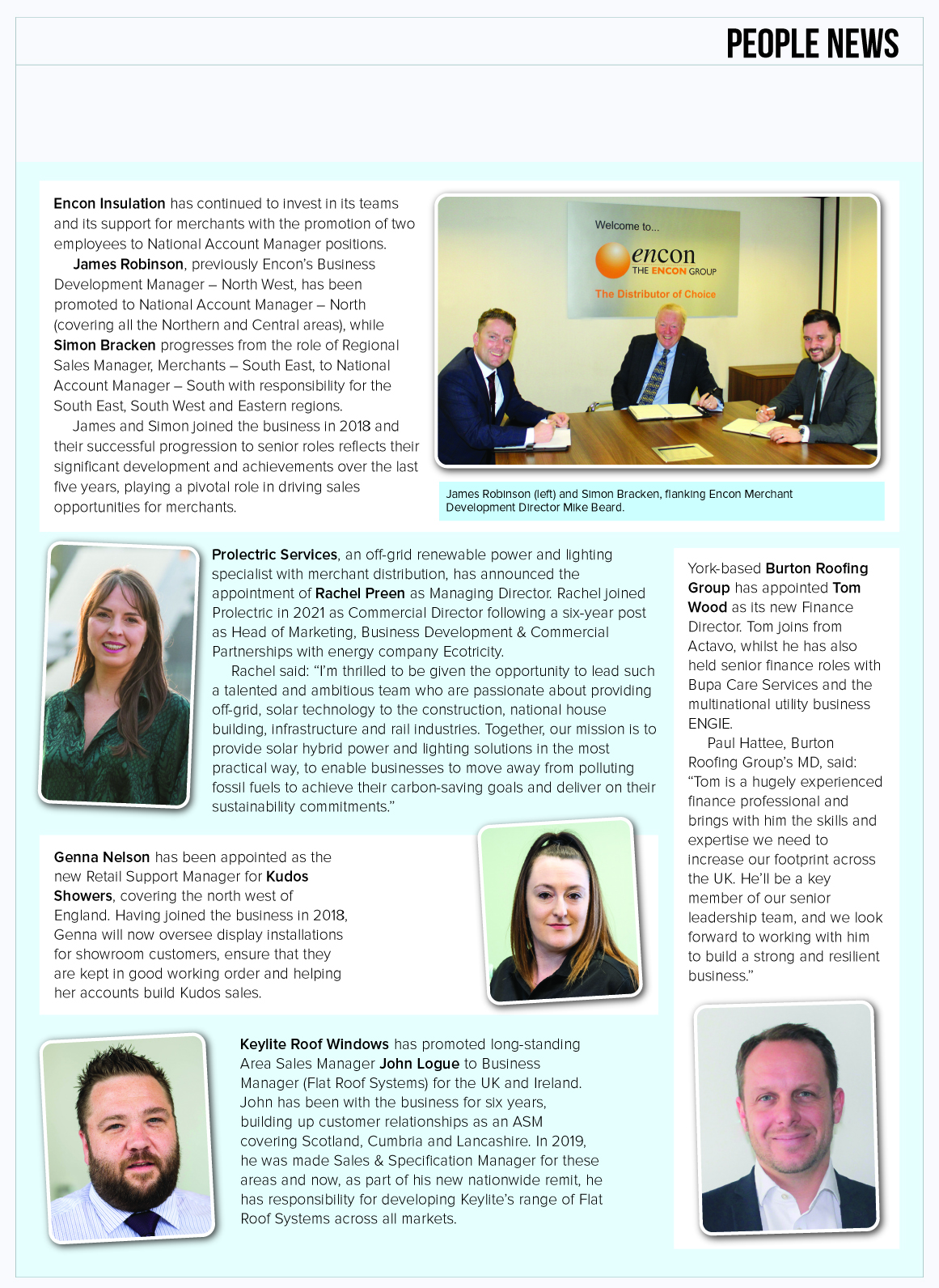 As featured in the February edition of the magazine, PBM presents a selection of some of the latest merchant and supplier appointments and job moves: