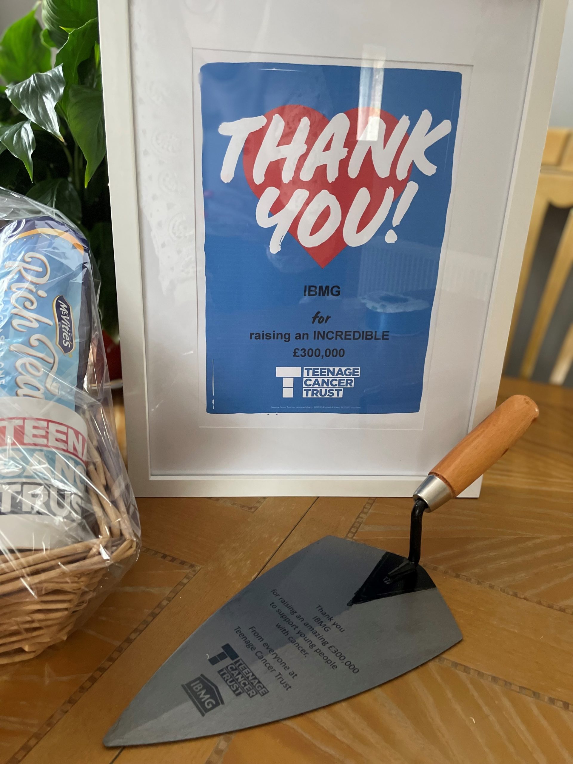 IBMG South East has received recognition from Teenage Cancer Trust for reaching the  significant fundraising milestone of £300,000.