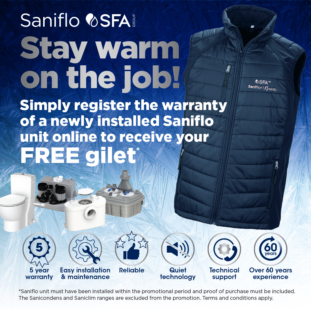 Saniflo has launched a new scheme that rewards installers for simply registering the company’s product after installation.