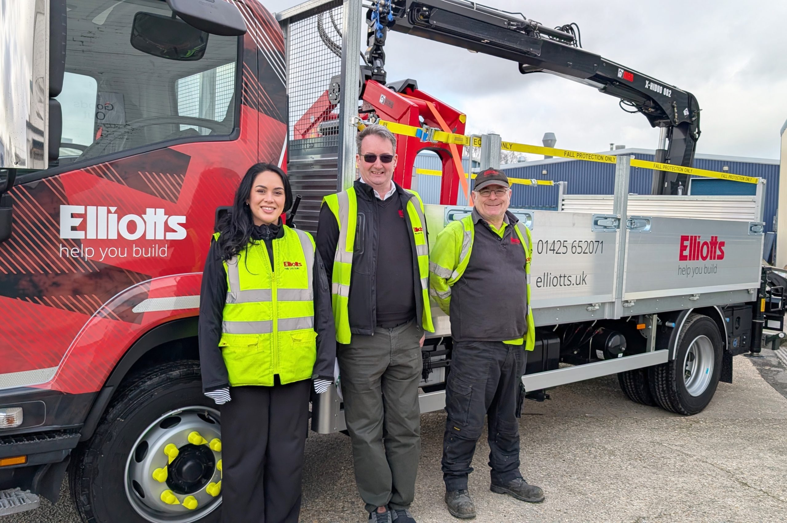 Elliotts trials specialist 13.5T crane lorry for rural deliveries