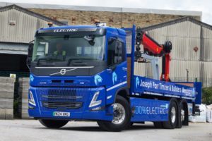 Joseph Parr in Bradford is running a Volvo FM Electric 6x2 rigid, believed to be the first zero‑tailpipe heavy‑duty truck in builders’ merchant operation in the UK. PBM looks at how the vehicle came into service and how it is performing on the job.