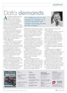 In the Viewpoint column of PBM’s October 2026 issue, editor Paul Davies discussed the increasingly vital topic of data management in the merchant sector...